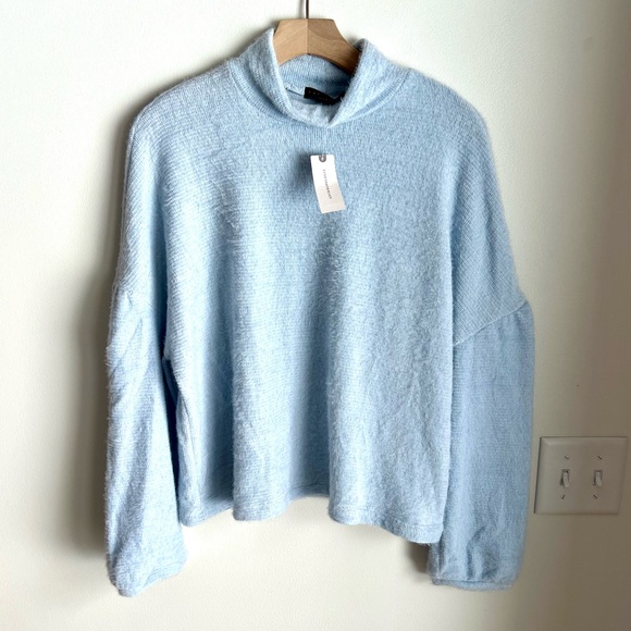 NWT Anthropologie Sanctuary Keep Warm Fuzzy Sweater, Light Blue - Picture 3 of 12